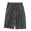 Men Summer Shorts Solid Color Loose Elastic Waist Drawstring Deep Crotch Keep Cooling Comfortable Pockets Plus Size Knee-length Shorts Men Clothes