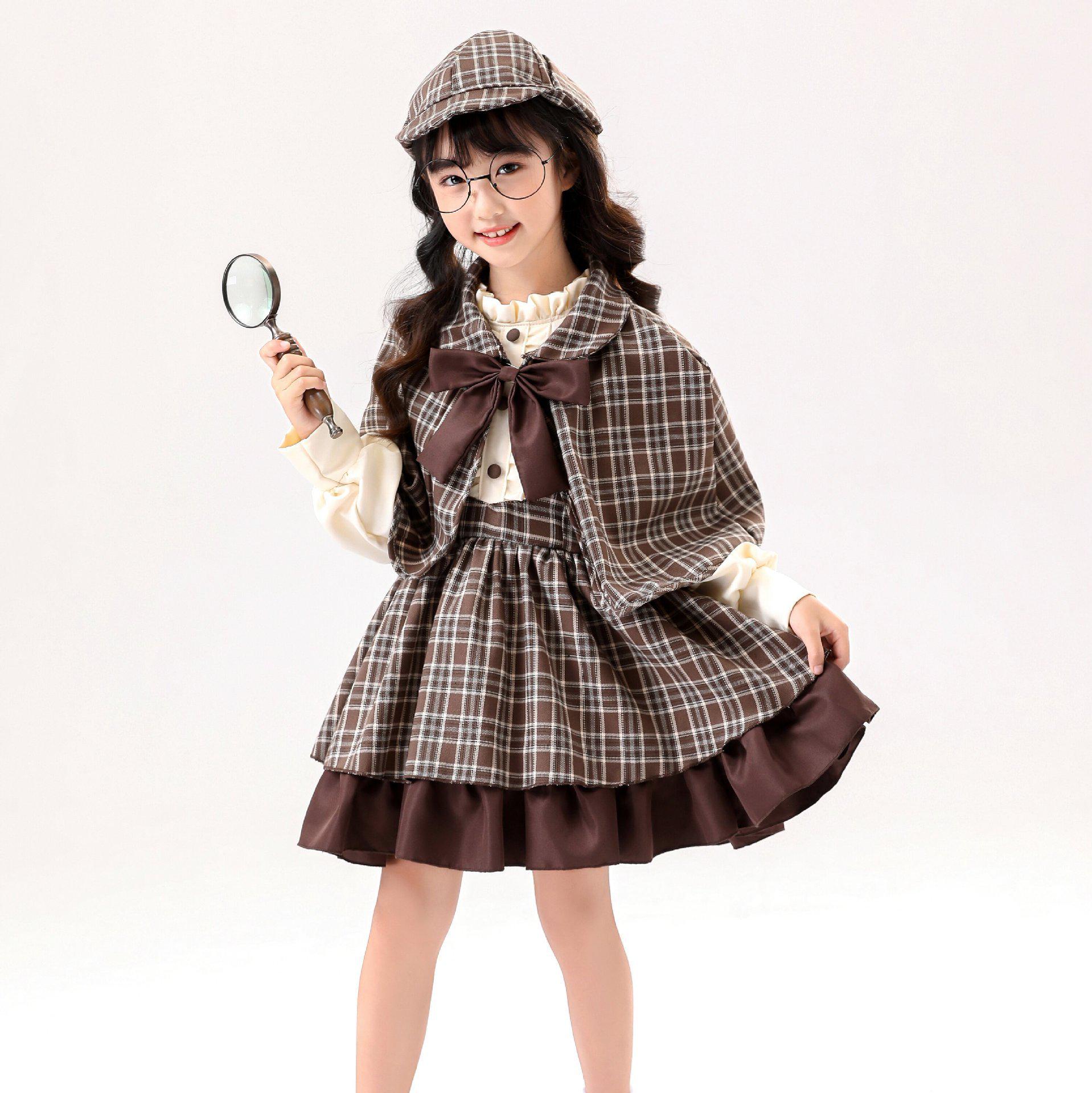 2025 Women s Parent-Child Sherlock Holmes Cosplay Dress Set M