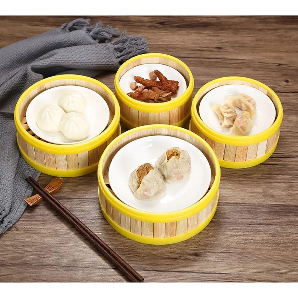 1Pcs New Handmade Bamboo Steamer With Lid 13-30cm Steamer Basket Multi-function Kitchen Cookware Chinese Food Making
