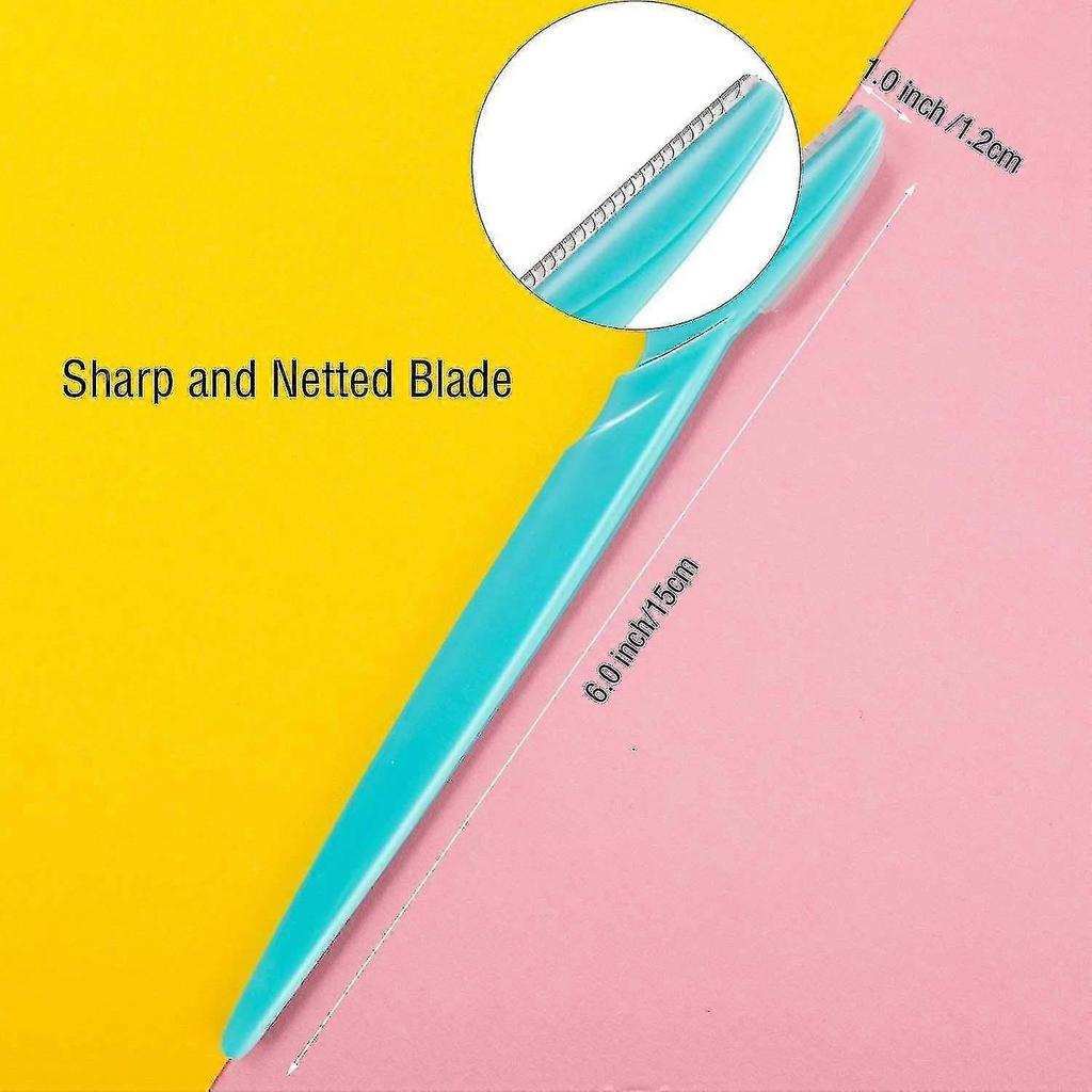 24 Pieces Eyebrow Razor Shaper Trimmer Shaver Women Facial Razor With Precision Cover (pink, Blue - RIpj