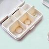 Travel Medicine Organizer Box Wheat Straw 6 Compartments Portable Biodegradable Small Medicine