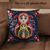 2D Colorful Matryoshka Pillowcases For Home Decor Pattern Cushion Cover Suitable For Sofa Bedroom Car Pillow Cover