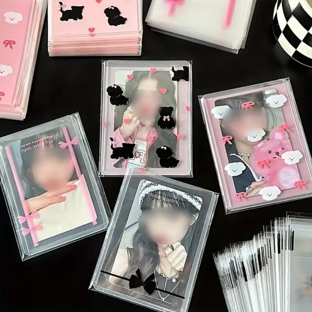 50-200Pcs Cartoon Gift Bag With Self-Adhesive Seal Transparent Protective Storage Bag For Storing Photo Cards And Party Gifts