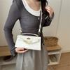 Women Crocodile Pattern Lock Buckle Small Square Shoulder Handbag Crossbody Evening Bag