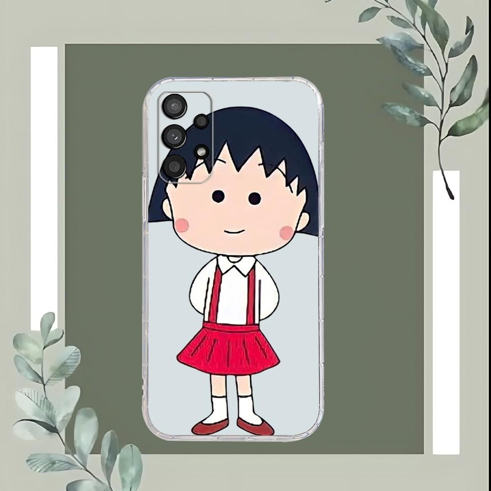 Cartoon Chibi Maruko Chan Phone Case For Samsung Galaxy A52 A12 A51 S21 Edge S22ULTRA S23 S20LITE Plus Ultra Transparent Cover