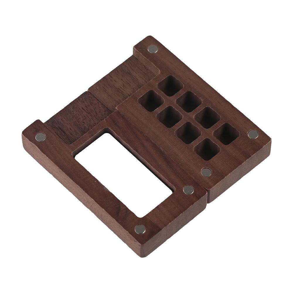Black Walnut Wooden Paint Empty Box Empty Box 8 Grid 0.5ml Watercolor Paint Palette Acrylic