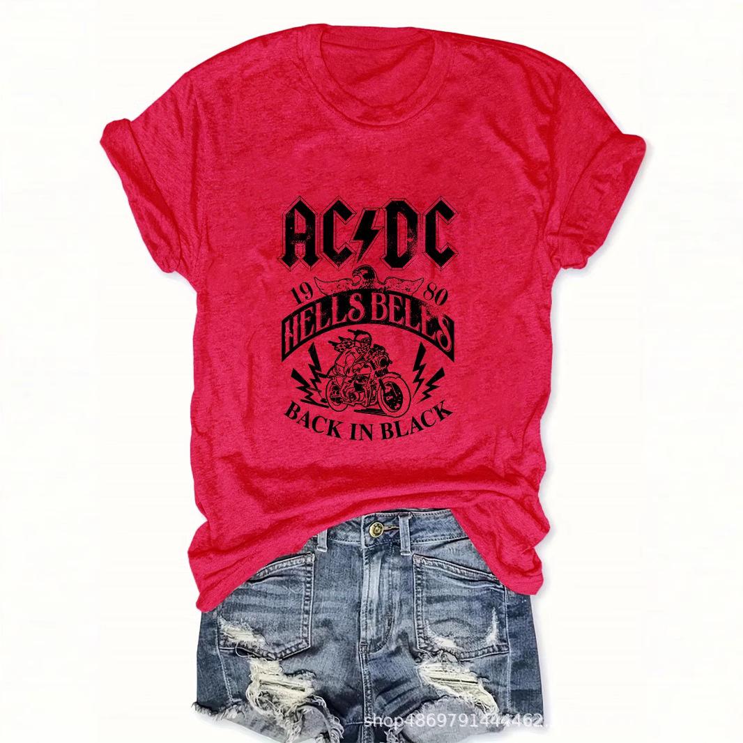 

Women s Fashion Round Neck T-Shirt for Cross-Border Trade L рожевий червоний колір