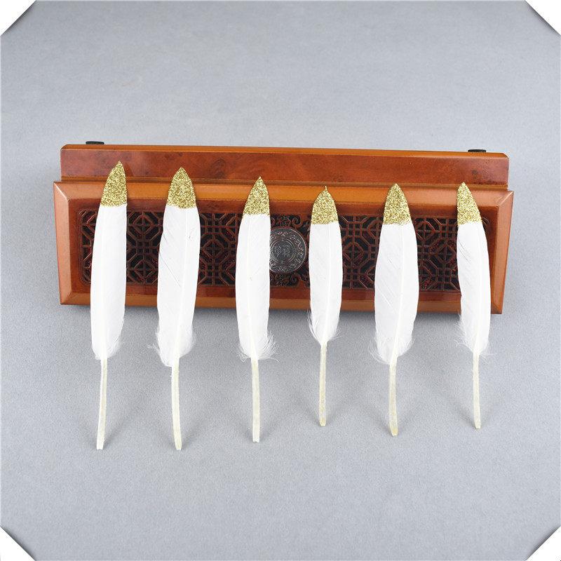 10/20 Stück Goldene Entenfedern DIY Handarbeit Dekoration Hochzeit Hut Federn für Schmuckherstellung Traumfänger Federn Basteln 10-15CM