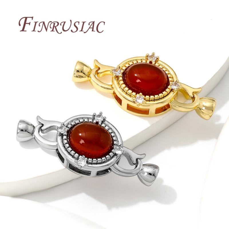 18K Gold Plated Brass with Zircon Clasps For Jewelry,Fasteners For Bracelets Connectors,Accessories DIY Jewelry Making Supplies