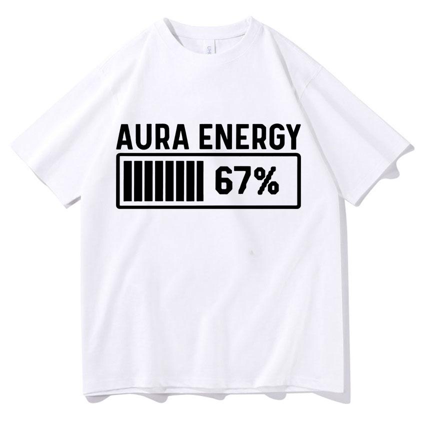 Trendy Graphic Clothing Aura Energy 67 Funny Six Seven Meme Crewneck Tshirt Men Women Pop Cotton T Shirt Short Sleeve Cozy Tops