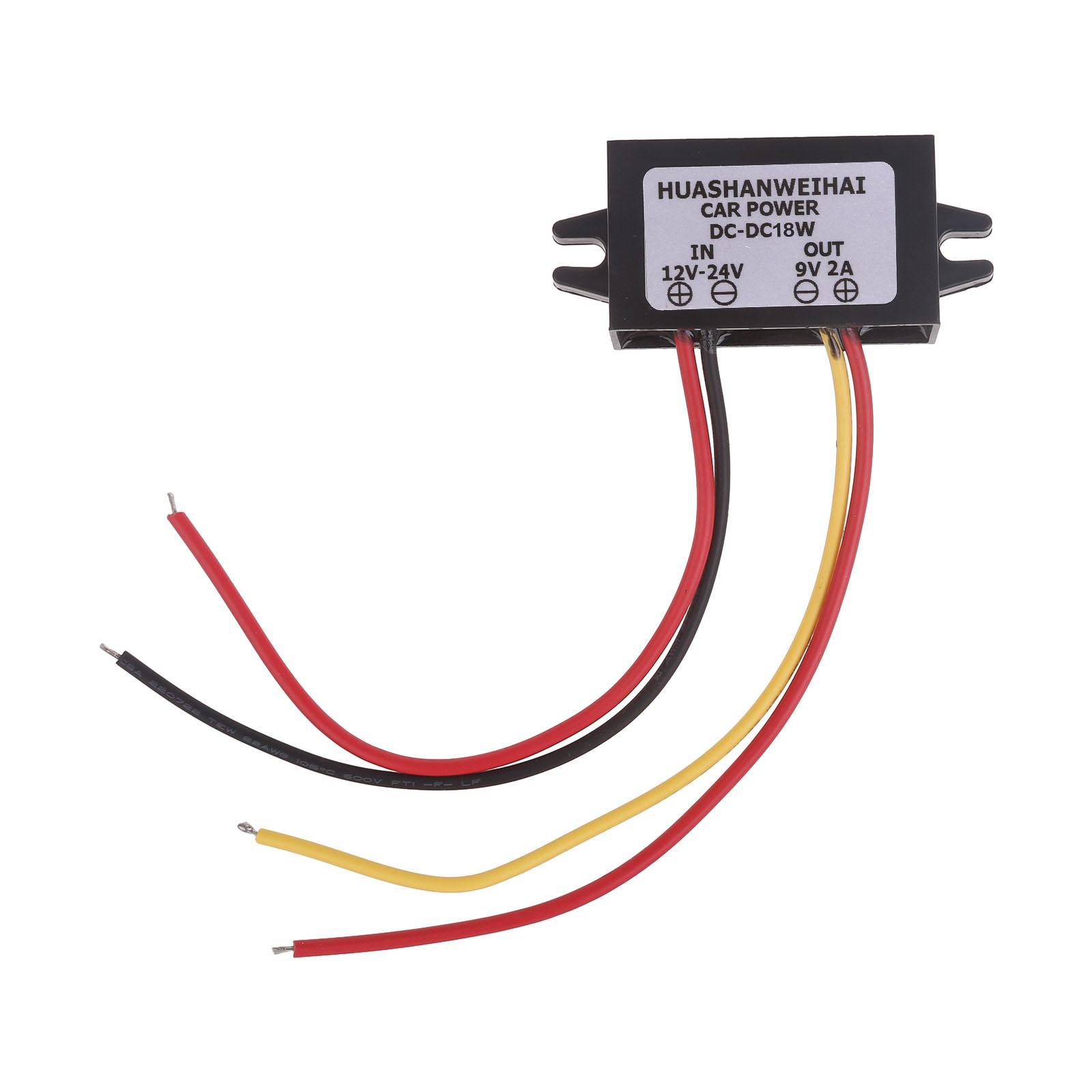 

Waterproof Voltage Reduction Module Open End Power Converter DC24-12V to 9V2A/9V3A Car Power Conversion Adapter Cord 2A