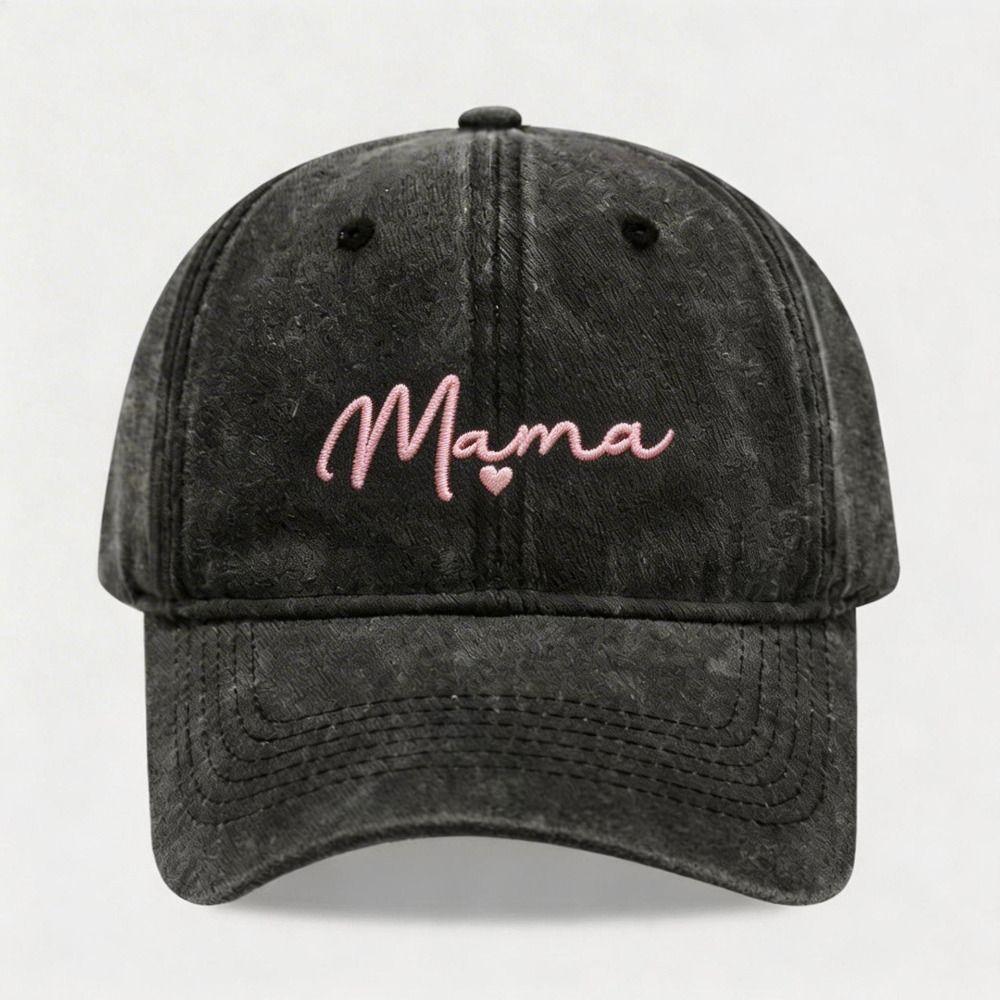 Adjustable Mama Heart Caps Washed Cotton Baseball Cap Fashion Sport Visors Cap Gifts