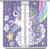 Kids Unicorn Curtains Purple Cartoon Rainbow Room Boys Girls Baby Decor Living Blackout Made Of Polyester Window Treatment