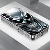 Kreatives Glas Handyhülle mit Totenkopf Geeignet für Samsung Galaxy S26 S25 S24 S23 S22 S20 FE Ultra Plus Anti-Drop Rückseite