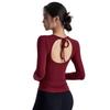 Backless Quick-Dry Slim Fit Long Sleeve Sports Top for Pilates & Yoga (Spring/Autumn)