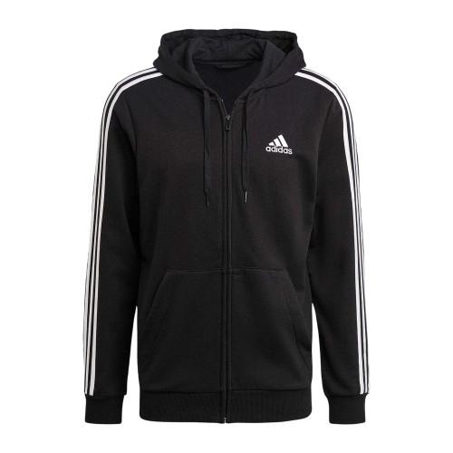 Adidas Mens 3 Stripes French Terry Full Zip Hoodie