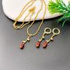 French Fashion Romantic Drop Glaze Rose Earrings Women'S Light Luxury Temperament Flower Necklace