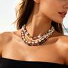 European, American Bohemian Imitation Pearl Letter Soft Pottery Love Rice Beads Beaded Weaving Stacked Neck Necklace Women
