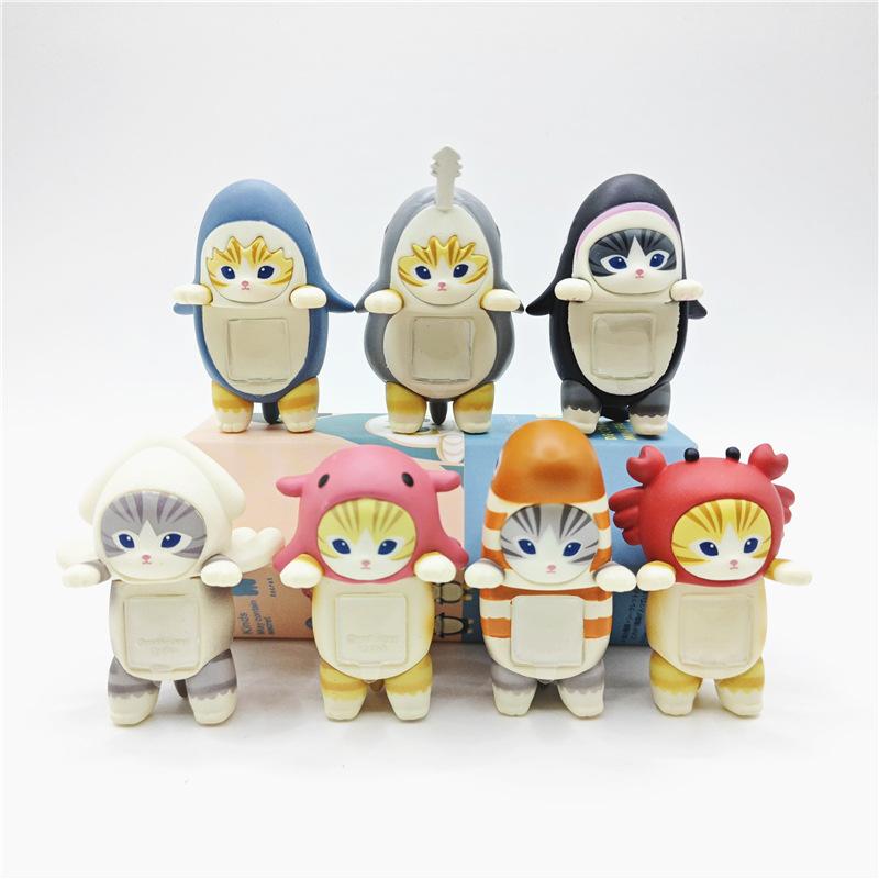 

Фуку Веселый Кот Песчаный Океан Животное Плюшевые Фигурки Блайнд Бокс Идеально Для Демонстрации