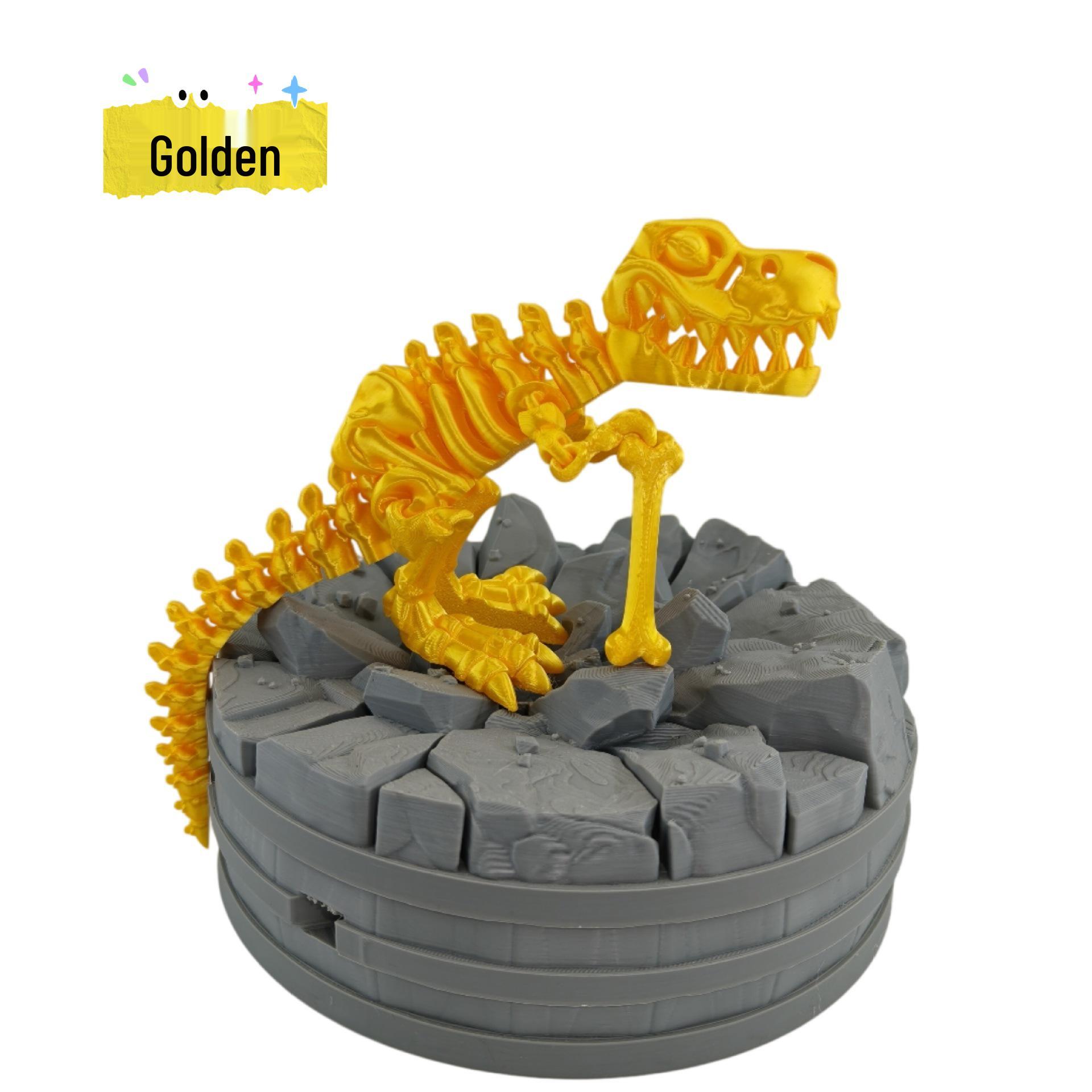 3D Printed Transformable Tyrannosaurus Rex Skeleton Ornament - Movable and Trendy Gift & Craft Play Item