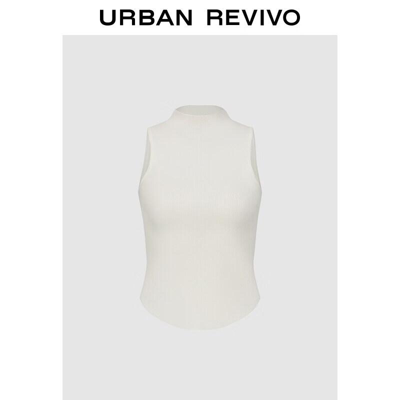 UR Women s Stand Collar Sleeveless Knit Top XS грязно-белый