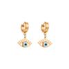 Women Simple Devil's Eye Drop Earrings Stainless Titanium Steel Crystal Pendant Earrings Geometric Ear Ornaments