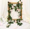 250CM/lot Silk Roses Ivy Vine with Green Leaves For Home Wedding Decoration Fake leaf diy Hanging Garland Artificial Flowers