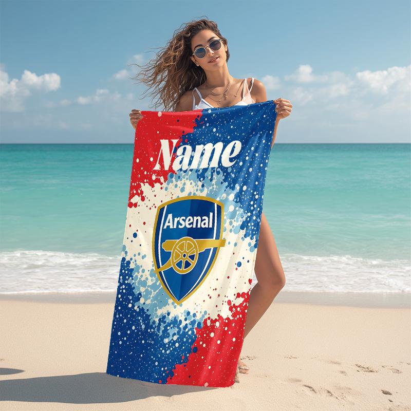 Personalized Arsenal Crest Beach Towel Microfiber Beach Towel Thin Absorbent for Beach Swimming Yoga Bath Sports. 0910362