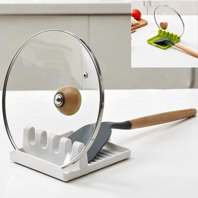 Pan Lid Holder Supports Spoons Pot Cover Rests Spatula Stand For Kitchen Convenience Utensils Tools Accessories Cooker Organizer