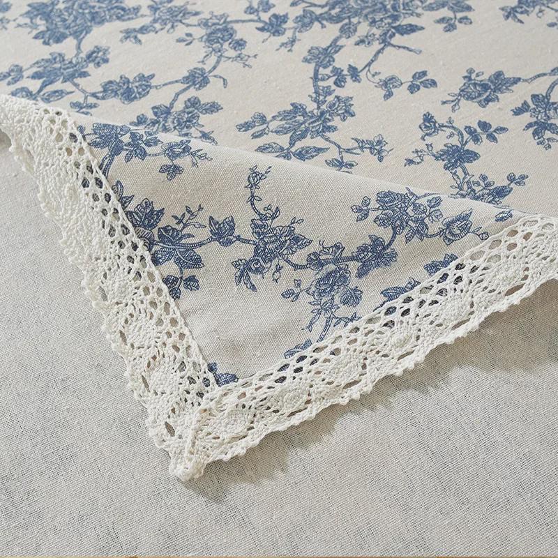 Blanche Cotton & Linen Tablecloth: Ideal for Living Room Coffee Tables & Afternoon Tea Round Tables