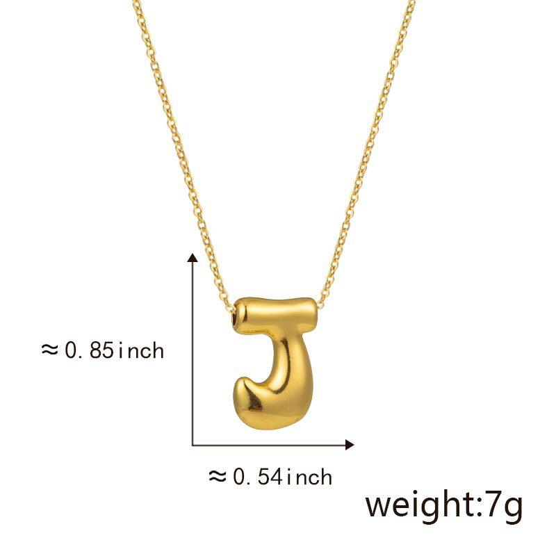 Cute Smooth Letter Necklace, Chubby Pendant, European and American Fashionable and Simple Collarbone Chain