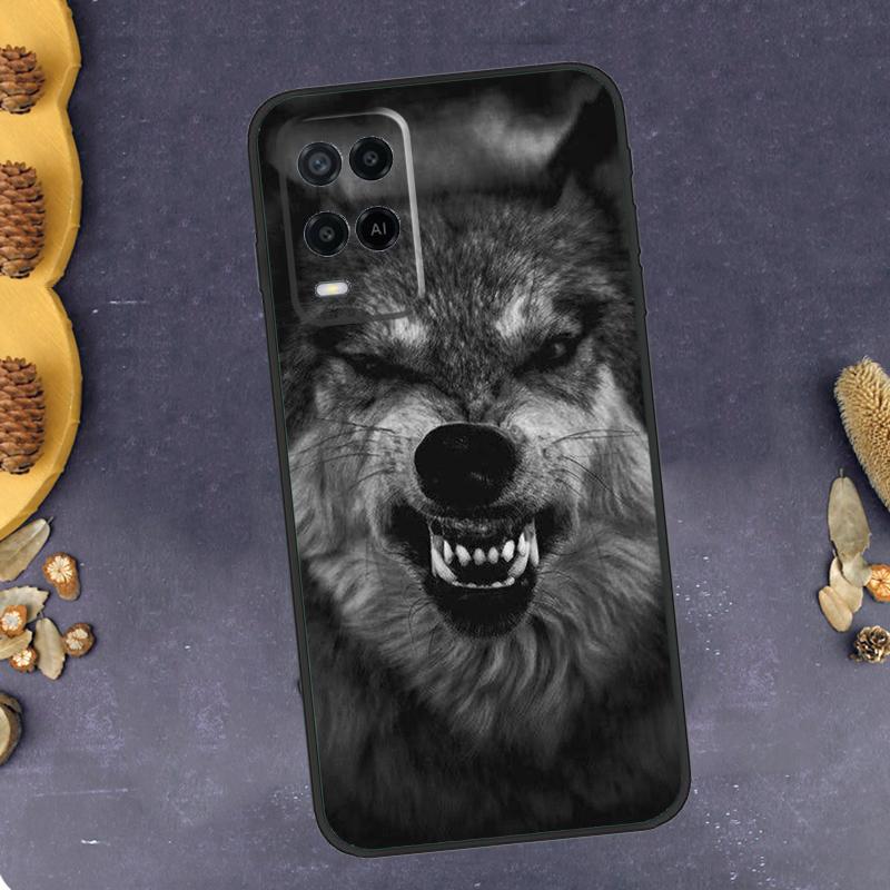 Angry Wolf Phone Case For Oppo A96 A16 A76 A78 A58 A18 A38 A98 A17 A77 A80 A40 A60 A74 A94 A54 A15 A57S