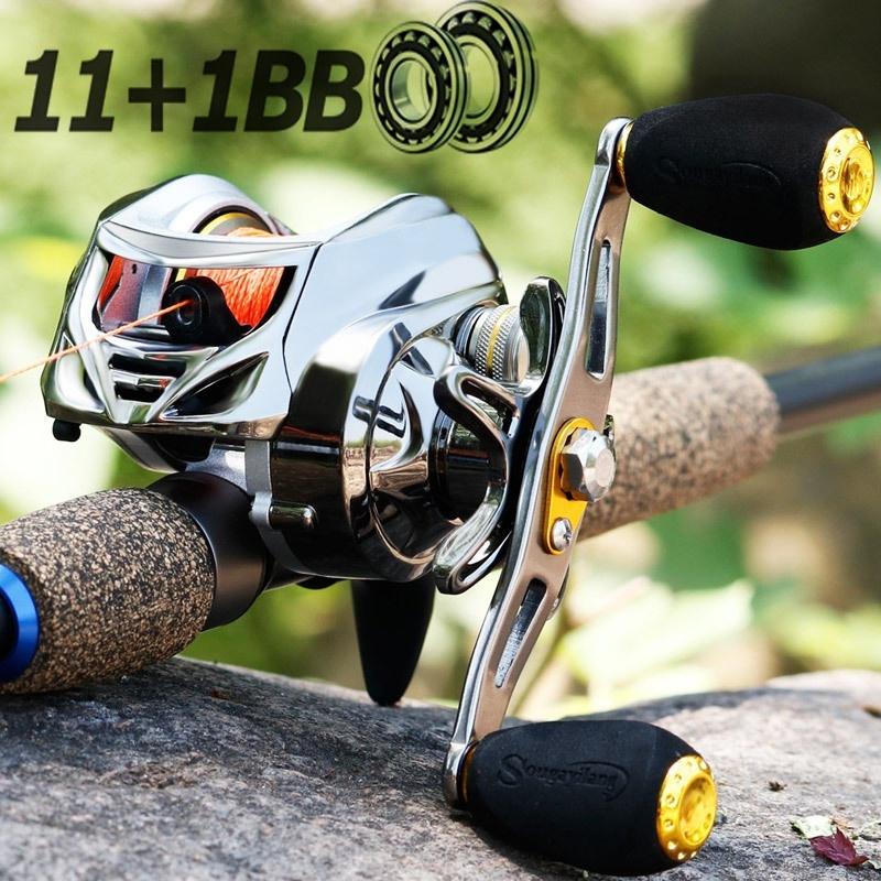 

Sougayilang 11 + 1BB катушка для приманки с подшипниками из нержавеющей стали, магнитная настроенная рыболовная катушка с двойным тормозом Right Hand