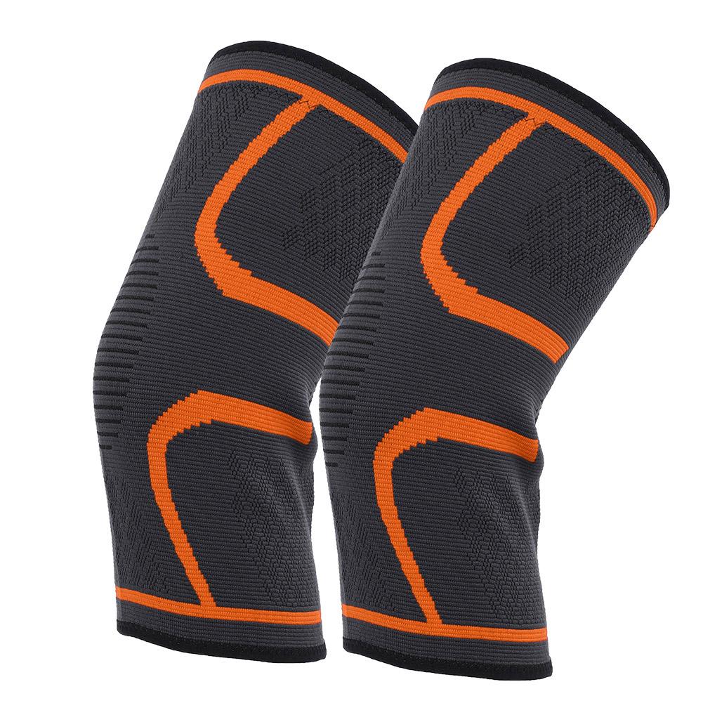 Knee Support Fitness Running Cycling Braces Kneepad Sport Gym Knee Pad Elastic Orange XL