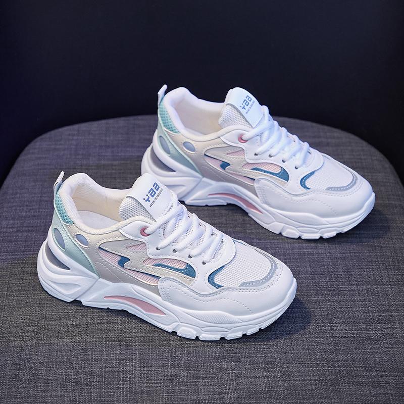 Fashion Casual Sporty Shoes Womens Spring Summer 2025 Fashionable Versatile Thick Sole Increased Height Lightweight Breathable White
