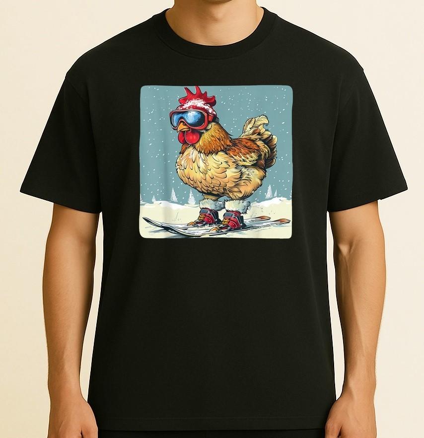 

Funny Ski Chicken for Winter and Snow Holidays Size S-4XL Unisex T-Shirt XXL