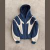 Women's Hooded Long Sleeve Zip Up Hoodie Loose Fit Hip Hop Color Block Patchwork Y2K Harajuku Streetwear Casual Sweatshirt Jacket