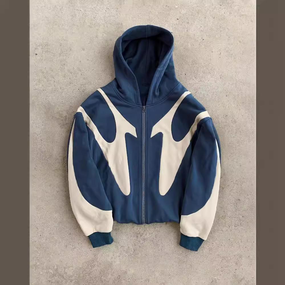 Women's Hooded Long Sleeve Zip Up Hoodie Loose Fit Hip Hop Color Block Patchwork Y2K Harajuku Streetwear Casual Sweatshirt Jacket