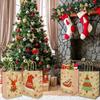 12-96PCS Christmas Treat Bags Printed Pattern with Handles Portable Storage for Holiday Gift Wrapping Birthday Party Favors