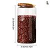1Pcs Wooden Cover Coffee Beans Vacuum Sealed Tank Transparent Glass Food Storage Jars Household Moisture-Proof Container