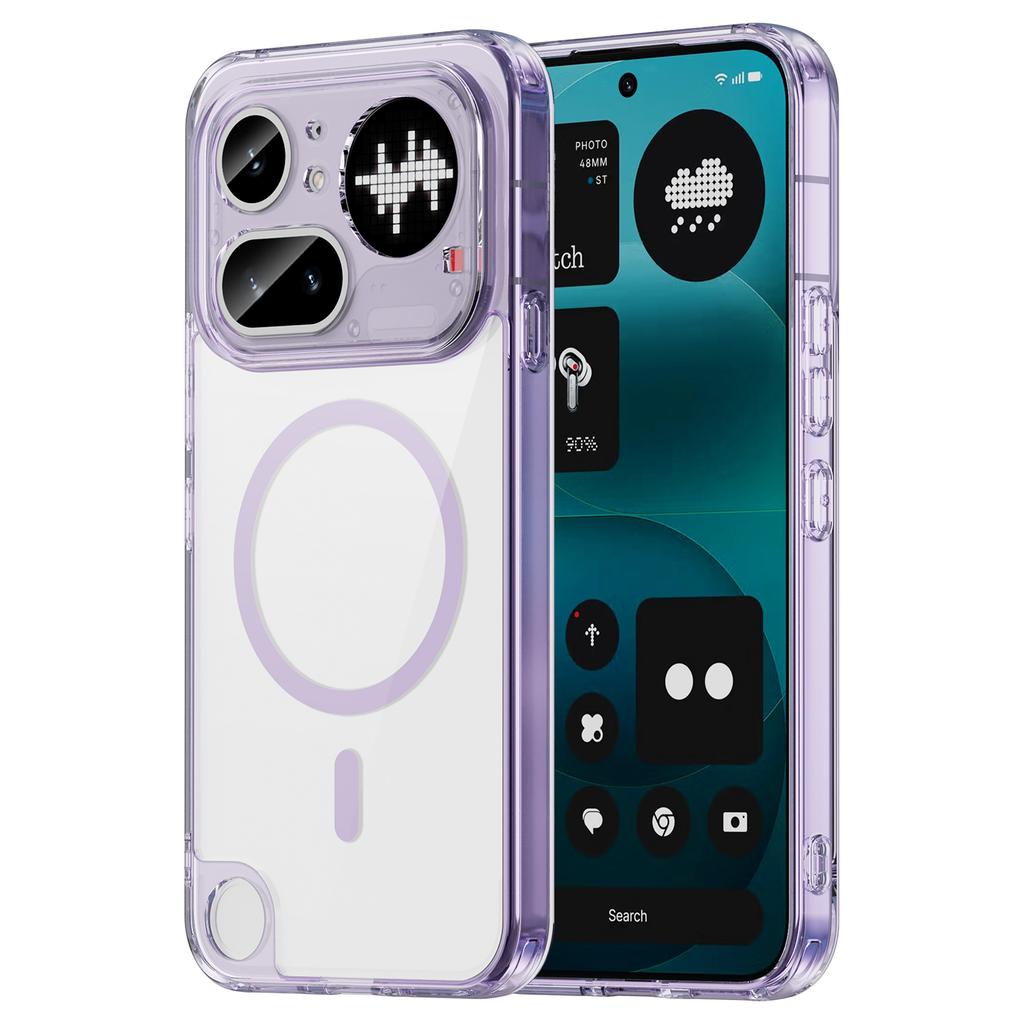 Non-slip Transparent Magnetic Case Fundas For Nothing Phone 4A Pro A069P 6.83 inches Soft TPU Frame Acrylic Shockproof Cover