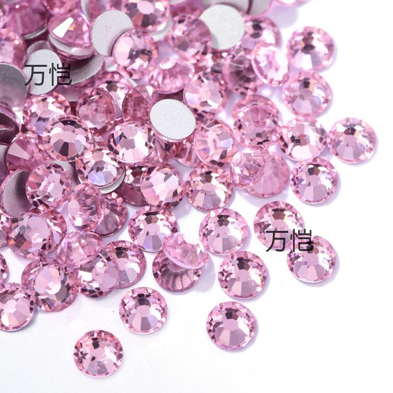 Pink Series Crystal Glass Flat Bottom Diamond Diy Rhinestone Nail Drill Mobile Phone Case Violent Bear Rhinestone Accessories Jewelry