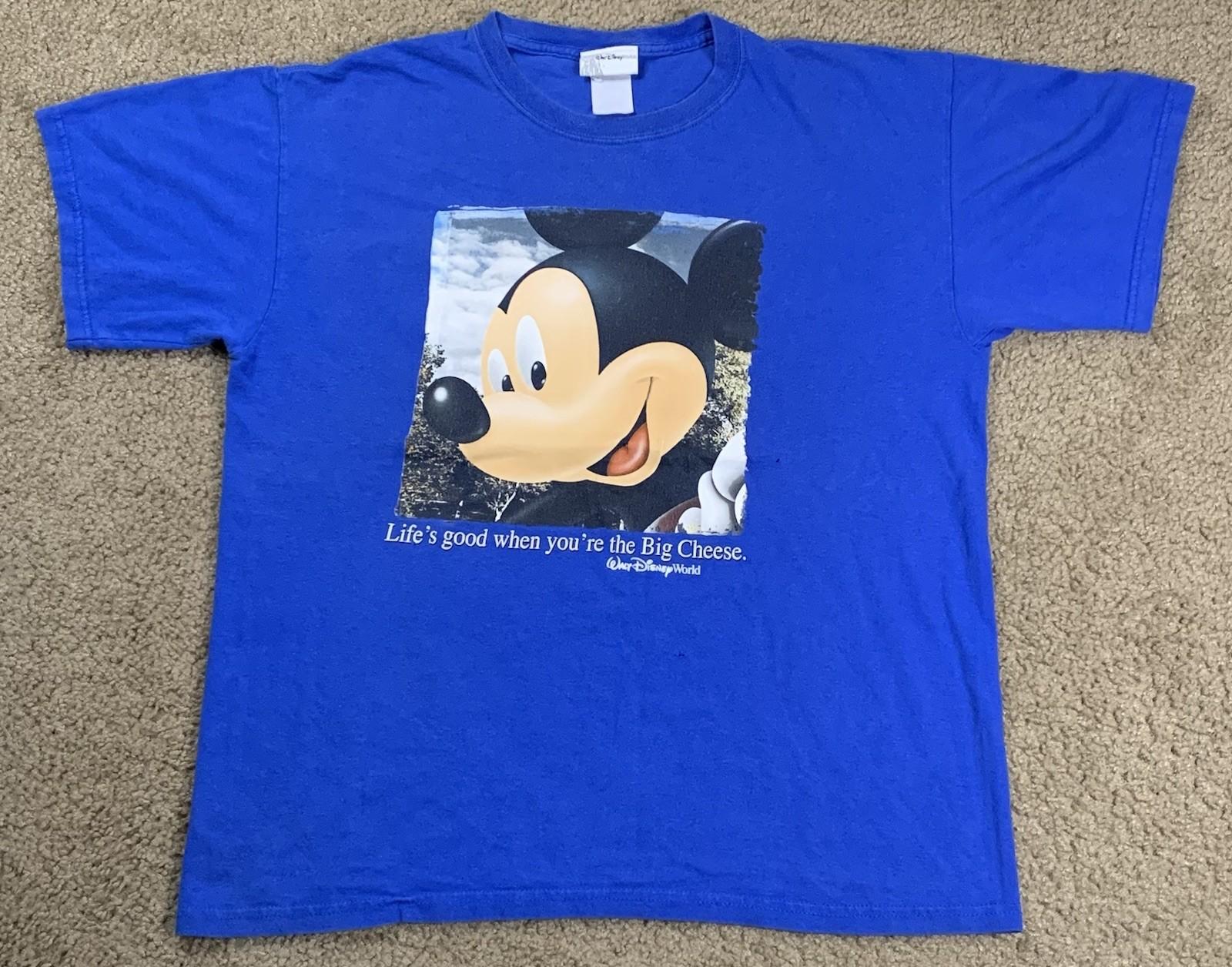 Walt Disney World Adult XL Blue Short Sleeve Graphic T Shirt Mickey Mouse XXL