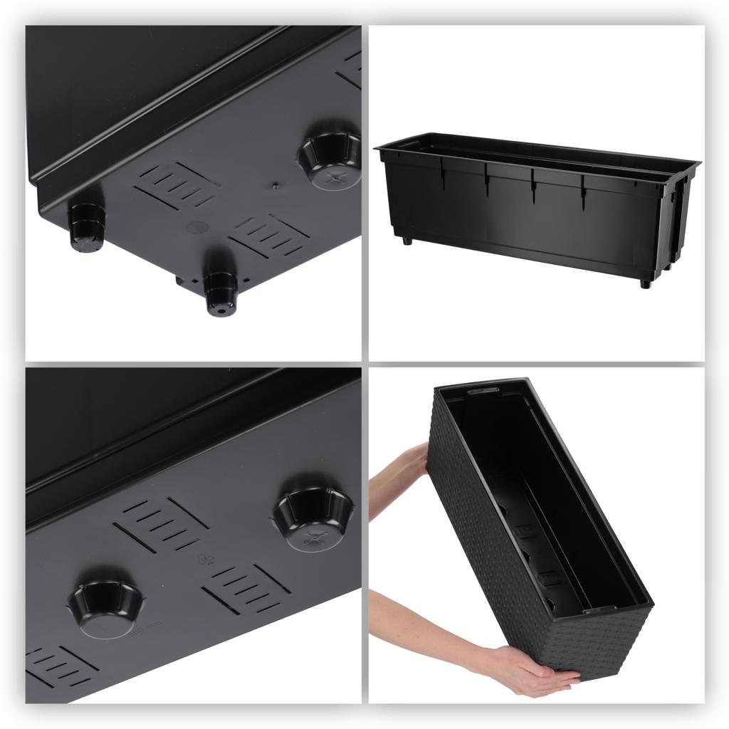 KADAX Balcony Box Flowerpot + Insert 19x56cm