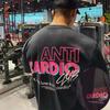 T-Shirt Casual Oversize Manica Corta in Cotone ANTI CARDIO Palestra Fitness Allenamento Maschile Top Nuova Moda
