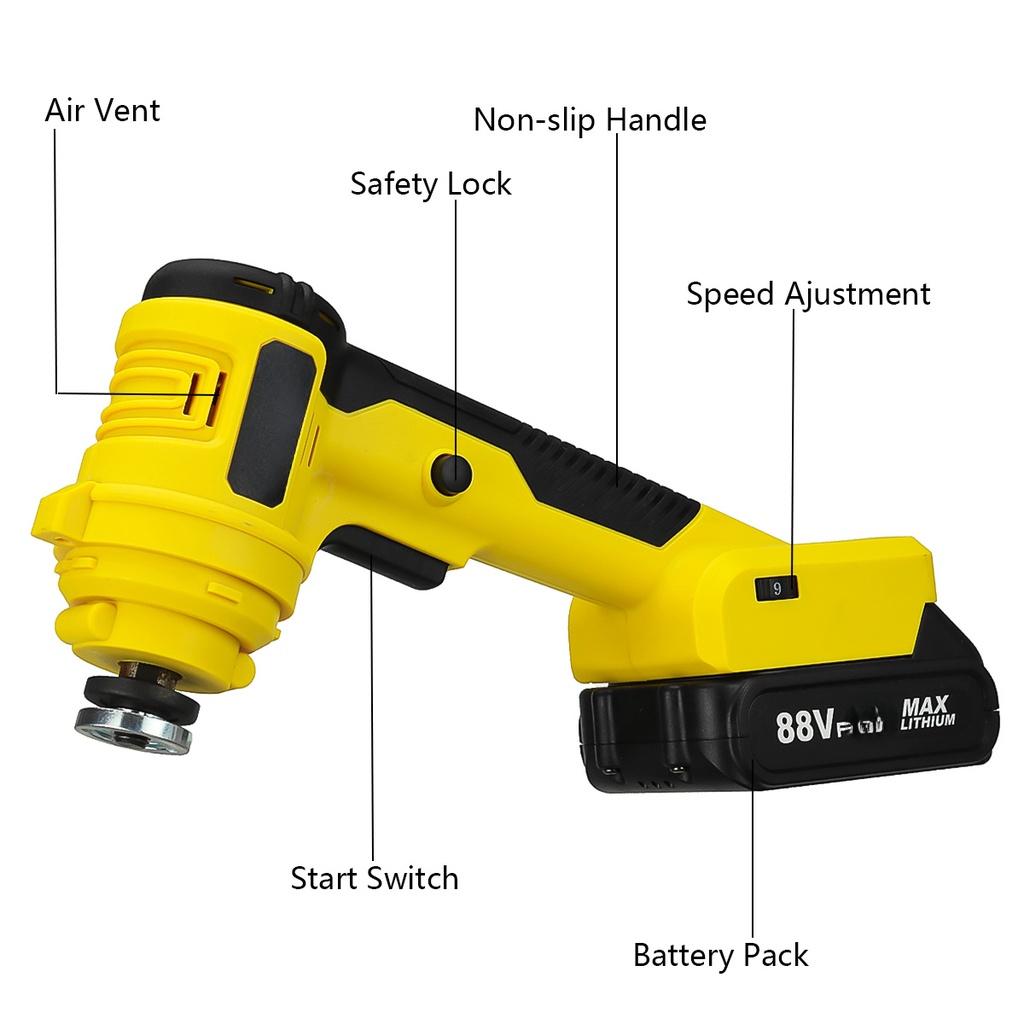 Electric Mini Angle Grinder Adjustable Speed Li-ion Battery Cutting Power Tool For 18V Battery 10000RPM 88VF 1580W