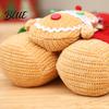 Warm Atmosphere Desktop Decorations Christmas Plush Gingerbread Man Figures with Hat Scarf Cute Stuffed Family Window Display Accents of 3