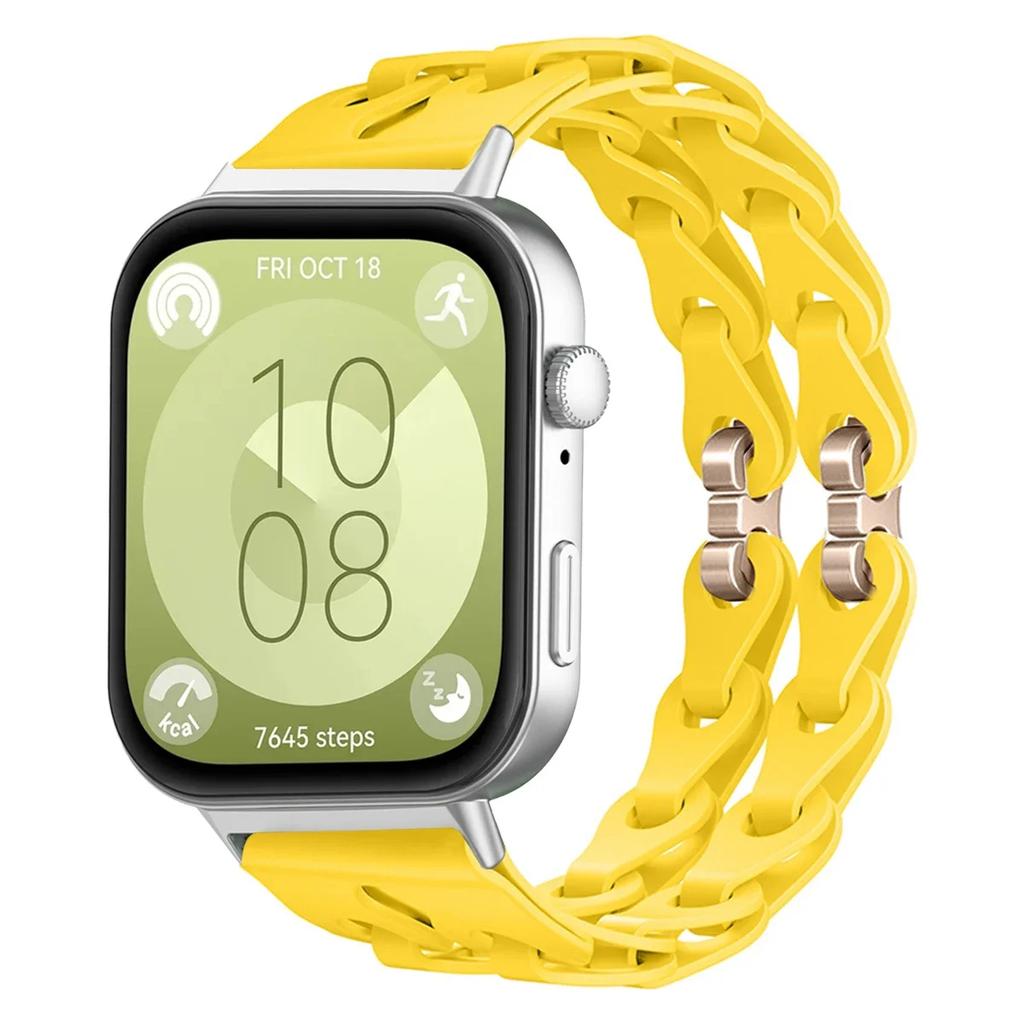 Silicone Chain Strap For Huawei Watch Fit 4 3 2 1 Wristband Bracelet Adjustable Band 18mm 20mm Replacement Strap