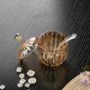 Kitchen Seasoning Jar with Lid Moisture-proof and Ash-proof Crystal Glass Storage Jar Storage Box Salt Jar Seasoning Box