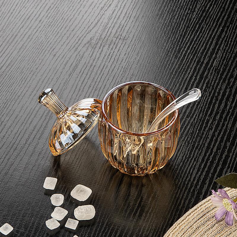 Kitchen Seasoning Jar with Lid Moisture-proof and Ash-proof Crystal Glass Storage Jar Storage Box Salt Jar Seasoning Box